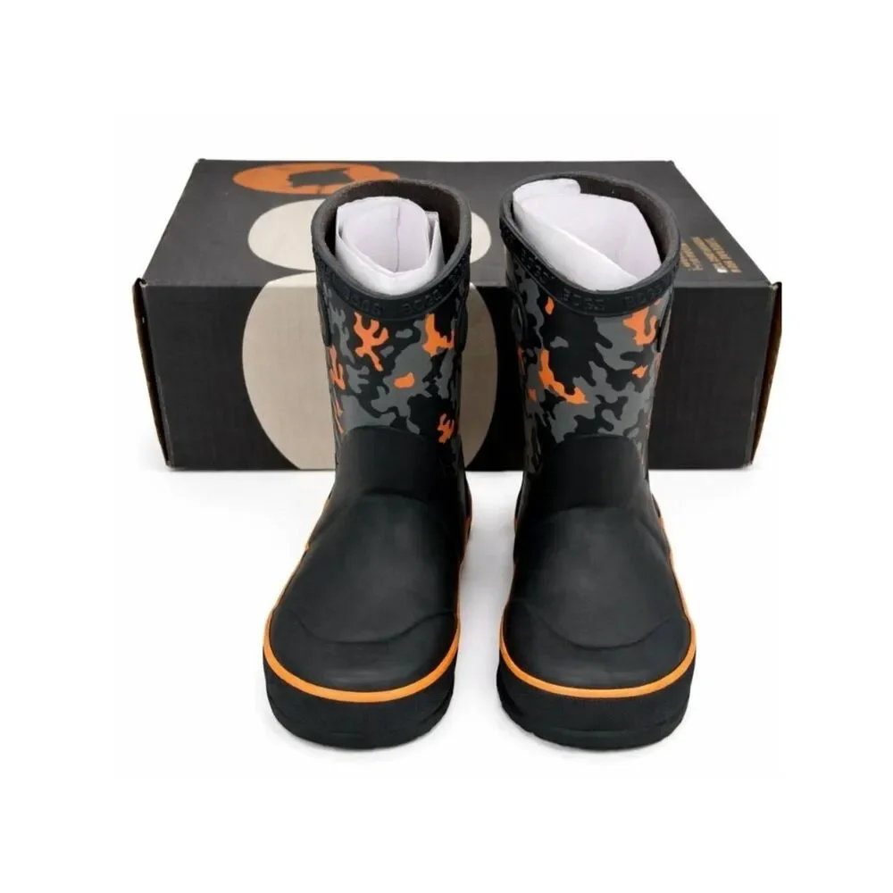 BOGS Toddler Kids Neo Camo Waterproof Insulated Rain Boots Size 8 Black Orange